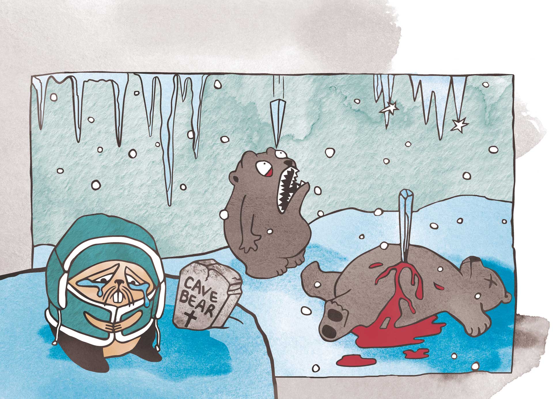 Illustration. Extingt cave bears.