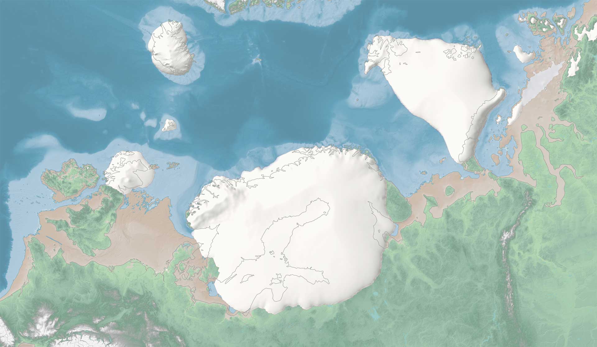 Ice Age Maps showing the extent of the ice sheets